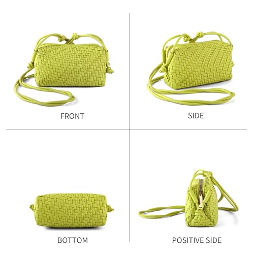 Image of Woven Crossbody Bag for Women,Small Handbag Cute Purse Vegan Leather Handmade Shoulderbag, Summer Tote Bag with Strap