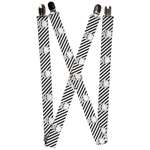 Tirantes para hombre ajustables negros accesorios de moda con calaveras