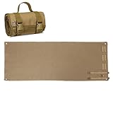 Outdoor Camping Tactical Training Shooting Mat Anti Slip Pad, Waterproof and Moisture-Proof Folding Mat Picnic Blanket Portable with Carry Strap (Khaki)