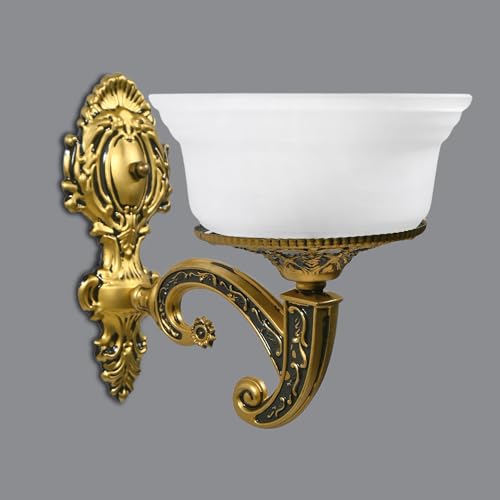 Image of WHITERAY Golden Antique Designer Imported Wall Light Wall lamp for Bedroom, Living Room,Kitchen, Bars, malls, Besides The Bed, Balcony Home Decoration (1112 (Single) with Bulb)