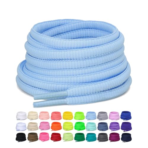 Image of 2 Pairs Oval Athletic Shoelaces 33 Colors 1 /4 inch Half Round Shoe Laces for Sneakers