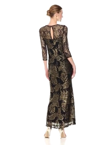 black metallic lace dress Black Metallic Lace Ball Dress by Nicholas