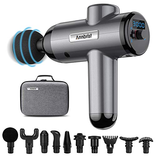 Muscle Massager Gun Deep Tissue Massager Percussion Electric Handheld Muscle Massager with 270 Speed Levels and 10 Heads Help Muscles Recover Faster and Reduce Muscle Pain