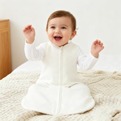 Image of Baby Organic Cotton Sleeveless Wearable Blanket for Summer 0-6 Months