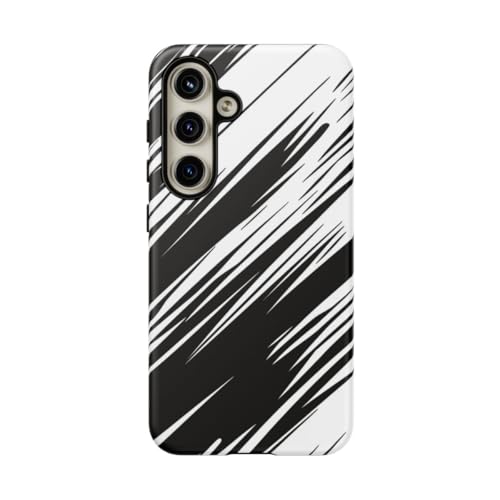 Coque rigide Samsung S24 Motif Speedlines noir blanc étui mat