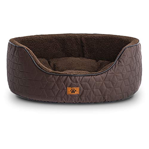 Luxury Dog Bed for Small Medium Dog Washable Removable Covers Oval Cozy Calming Cat Bed