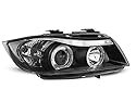 LED Angel Eyes Scheinwerfer Set für BMW E90/E91 3er schwarz