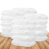 20 Pcs Wood Stain Applicator Pads, Wood Lint and Snag Free Applicator Pads Reusable Fiber Staining Pad Square Thick Rags Cloth for Wood Stain and Oil Based Finishes, White