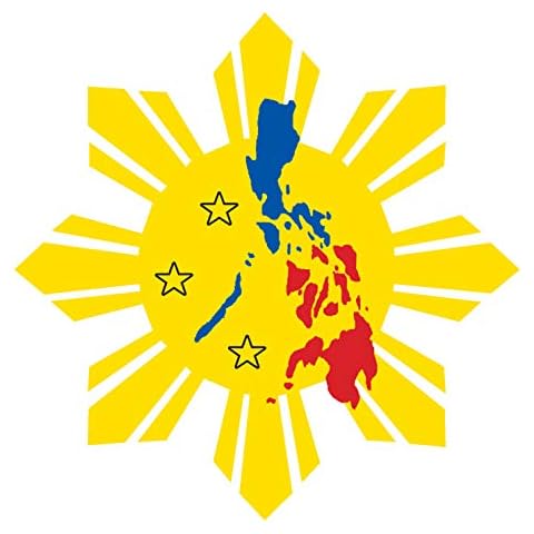 Stick It On Decals Philippine Flag Sun Star Island Car Decal/Sticker Cover