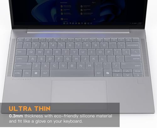 Image of RAYA Silicone Keyboard Cover for 2025 HP Elitebook X G1i /G1a & HP EliteBook 1040 G11 | Also Compatible with HP EliteBook 4 /6 /8 G1i & HP ProBook 440 /445 G11 Laptop (Transparent)