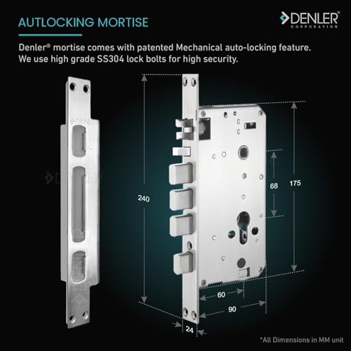 Image of Denler FLv8 9-in-1 Smart Door Lock | Alexa Voice Unlock | 3D Face ID | RF Remote | Fingerprint | IP65 Waterproof | Wi-Fi App | Card | PIN | Key | 3 Year Warranty (Black Matt Heavy)