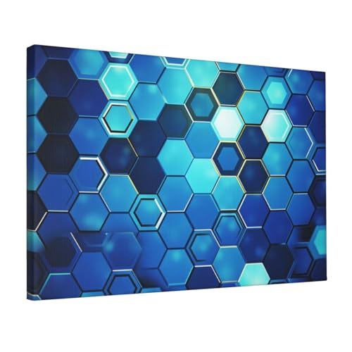 Toile hexagonale bleue pour creer une atmosphere apaisante dans votre chambre