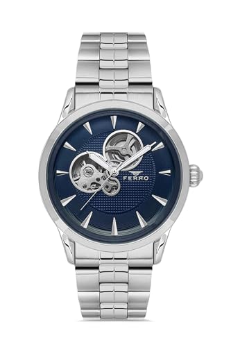 Image of Ferro Sangiovese Quartz Dark Blue Round Dial Men's Watch - F31457A-A3