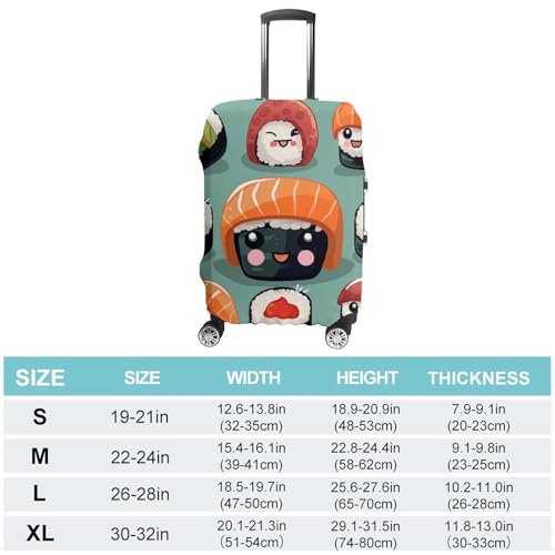 Travel Luggage Cover Elastic Suitcase Cover Sushi Luggage Covers Luggages Protector Covers for Travel Anti-Scratch Luggages Decorative Cover for Adult L2