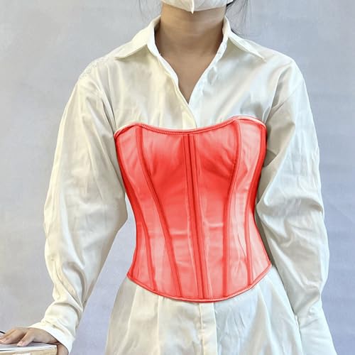 Corset bustier rouge taille M idéal pour sublimer une tenue de soirée moderne - 3