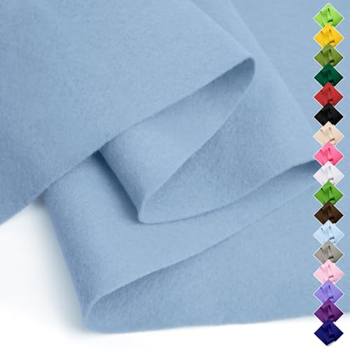 Image of Soft Felt Fabric Sheet 18 inch x 36 inch, 1.6mm Acrylic Craft Felt, Dusty Blue | Soft Thick Felt by The Yard, Large Precut Sheet, Nonwoven Fabric for Sewing DIY Crafts, Classroom & Home Decor