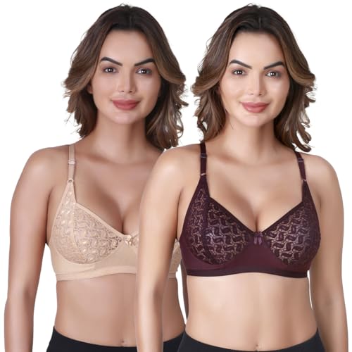 Image of SKDREAMS Naina Net Seamed Non Padded Full Coverage Non-Wired Women Full Coverage Bra
