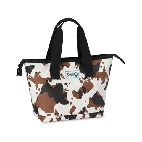Swig Life Lunchi Lunch Box, Waterproof and Insulated Lunch Box for Women with Wide Bottom, Zipper Closure, Back Pocket and Top Handle in Hayride Cover