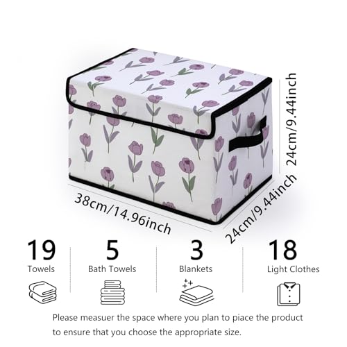 Image of Stackable Storage Bins with Lids,Closet Organizers Fabric Box for Home and Office,Blanket Clothes Organizers,Under Bed Storage Containers 3 Pack