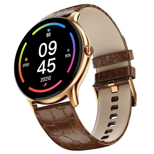 Image of Fire‑Boltt Phoenix Classic Round Smart Watch 1.39″ HD Display with Bluetooth Calling,AI Voice Assistant,SpO2 & Heart Rate Monitor, 120+ Sports Modes,IP67 Waterproof Smart Watch for Men & Women - Brown