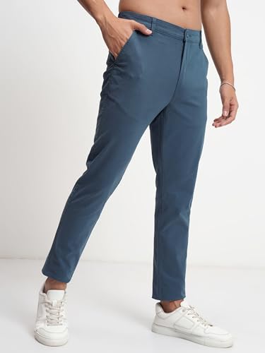 Image of Highlander Men's Slim Fit Formal Trousers | Ankle Length |Smart Trousers for Men | Chino Trousers for Men|Elegant Design | Comfortable Fabric for Daily Work & Formal Occasions