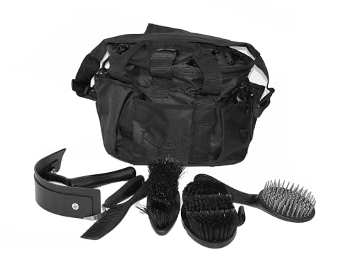 Rhinegold Grooming Bag with Complete Brush Kit Sac de toilette, Noir, Taille unique