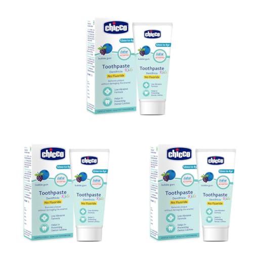Image of Chicco Toothpaste Bubble Gum 1-6Y 50g No Fluoride (Pack of 3)