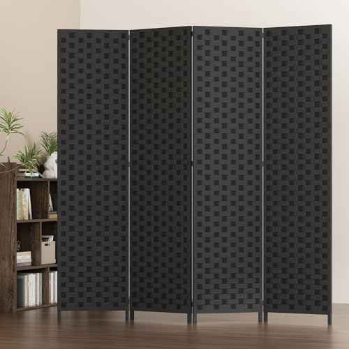 La Mejor Recopilación de Biombos que puedes comprar esta semana. 39 Uzelia Separador de Habitaciones de 4 Paneles, Pantalla Separadora, 2 Tipos de Instalación, Enmascaramiento Completo y Medio Enmascaramiento, Divisores de Pared Biombos de...