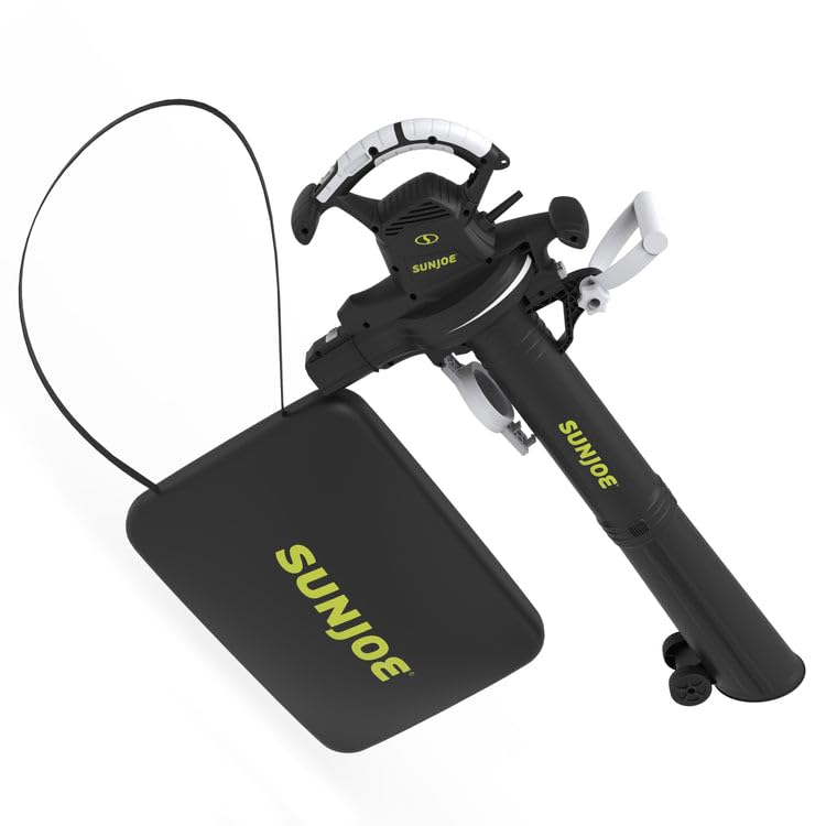 Sun Joe SJ-BVM-GA | Electric 3-in-1 Blower, Mulcher & Vacuum | with Gutter Kit (Renewed)