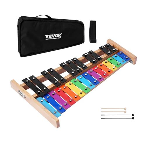 Image of VEVOR Glockenspiel Xylophone, 27 Notes, Professional Xylophone Percussion Instrument, with Colorful Metal Keys, Includes 4 Mallets, Carrying Bag, Beginner Musical Instrument Kit for Adults and Kids