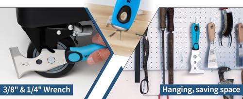 KEZERS 13-In-1 Painter’s Tool, Stainless Steel Putty Knife Scraper, Paint Scraper Tool for Painting & Wood with Metal Hammer End, Multi-Use Drywall Paint Stripper Tool for Scraping Paint & Caulk - Image 8