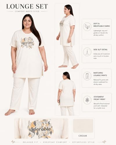 Image of In Love Women's Printed Cotton Plus Size Longline T-Shirt with Pockets | Cotton fabric - soft longline T-shirt with easy plus-size fit