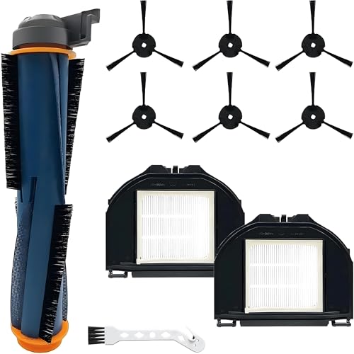 10 PCS Vacuum Accessories Kit for Shark RV2310AE/AV2310AE Matrix Robot Vacuum Cleaner Filter Replacement, 1 Main Brush, 6 Side Brushes, 2 Filters, 1 Cleaning Brush