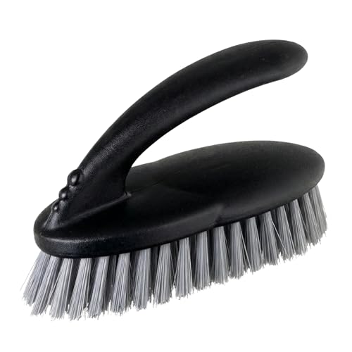 Vigar Paquete Multifuncionales, Cerdas Duras y Resistentes, Cepillo para fregar con Mango Ergonómico para Baño, Ducha, Bañera, Azulejos, Pared, 16x7x9cm, Negro