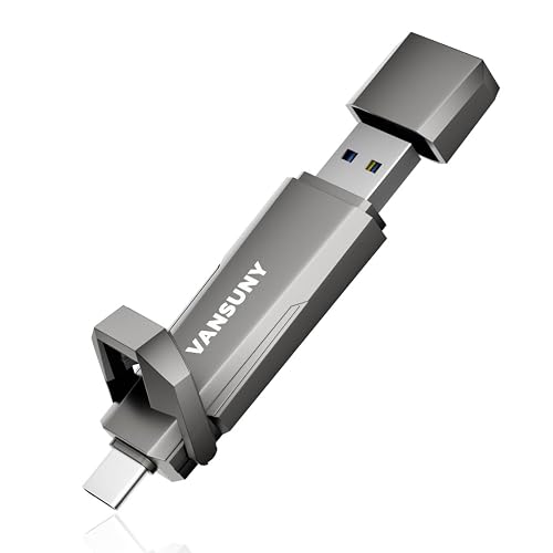 Vansuny 512GB USB C SSD Up to 1000MB/s USB 3.2 Gen 2 Dual Solid State Drive Type A + Type C Flash Drive Portable External Hard Drive for iPhone 15/PS5/Android Phone/Tablet/Windows/Mac