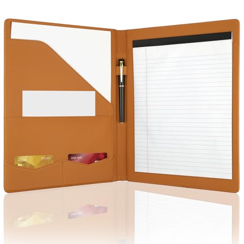 Image of Professional Padfolio Portfolio Binder, Faux Leather, Brown