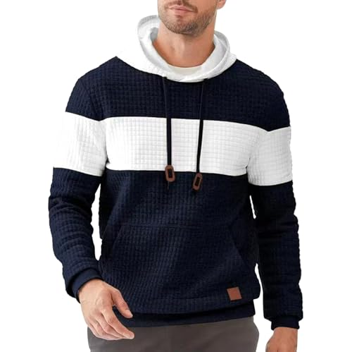 Sudadera con capucha hombre de manga larga estilo deportivo informal europeo blanco S