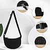 GoPaw Damen Halbmond Crossbody Schultertasche, Hobo Halfmoon Bag, Nylon Crossbody Bag Damen Halbmond Schultertasche mit verstellbarer Schultergurt, Einfarbige(Schwarz) #4