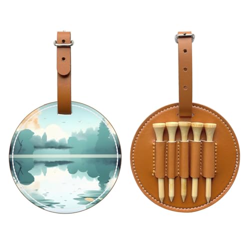 WXXWXD Fallen leaves on a tranquil lake Printed Golf Tee Storage Bag - Portable Storage, Easily Organize Tees