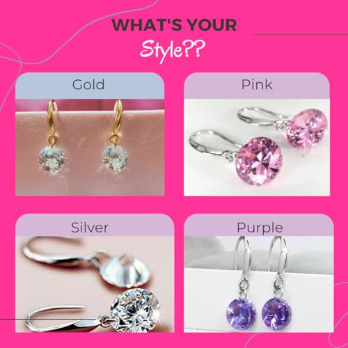 Image of Nilu's Collection Enchanting Light Weight Cubic Zircon Crystal Drop Earrings for Women and Girls, for Daily Use, Office Use