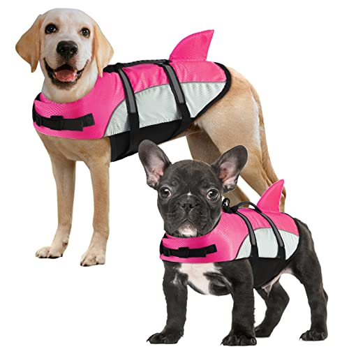 ALAGIRLS Large Dog Life Jackets with Reflective Stripes, Adjustable Dog