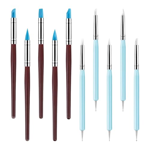 10 cepillos de goma, herramientas de forma de arcilla, herramientas de molde de arcilla, cepillos de silicona, juego de herramientas para modelar, pintura, cerámica, escultura, cerámica, manualidades