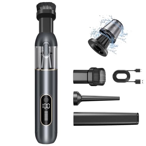 Car Vacuum Portable Cordless 19000PA High Power Suction, with Brushless Motor, Handheld Vacuum Cordless Blow & Suction 2 in 1, 60db, Type-C, Small Mini Vacuum Cleaner for Car,Office, Home
