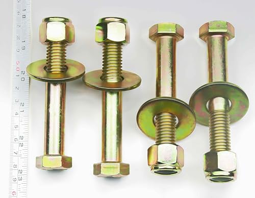 Image of 5 /8 inch x 4 inch Hex Head Bolt by Color Galvanization with Nylon Lock nut and Large Size Washer Assortment Kit,Alloy Steel,Grade 5.(4pcs Pack). by Metalsuberg