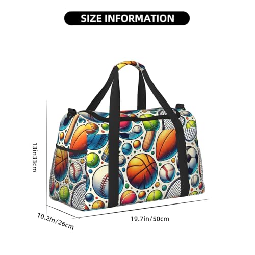 40l Gym Travel Duffel Bag Football Soccer Baseball Basketball Carry-On Workout Overnight Backpack2