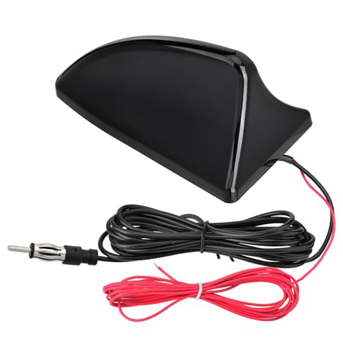Eightwood Shark Fin Amplified Car Radio Antenna Universal Roof Mount FM AM Antenna with 12V Power Wire for Vehicle Car Truck SUV Stereo Radio Receiver Media Head Unit