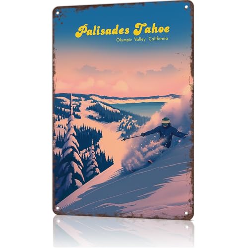 Funny Vintage Metal Signs Palisades Tahoe Ski Resort-Tin