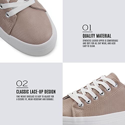 Image of JABASIC Women Lace Up Platform Sneakers Comfortable Casual Fashion Sneaker Walking Shoes