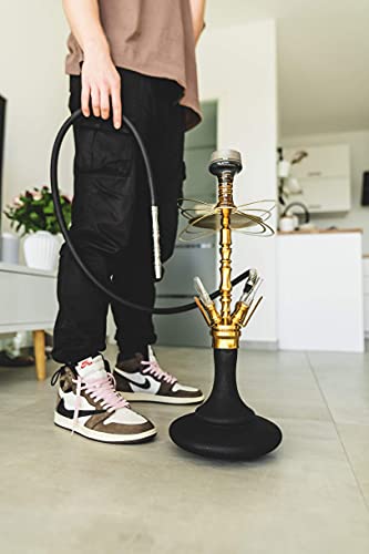 ARYF Shisha Wasserpfeife Gloria 4 Matt Black/Gold mit Zubehör – Bild 4