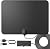 TV Antenna for Smart TV Indoor, TV Antenna for Local Channels,Support 4K 1080p with Signal Booster, 18FT Coax HDTV Cable (Black)